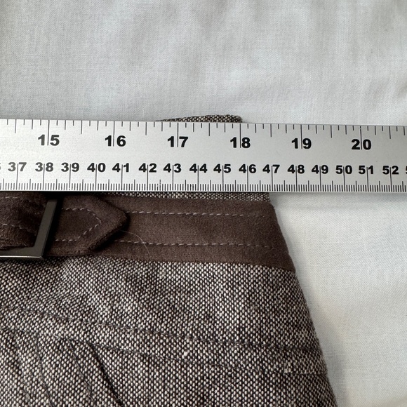 Dalia Collection Women's Wool Blend Midi Skirt Brown Size 14 Lined Slit - Picture 10 of 16